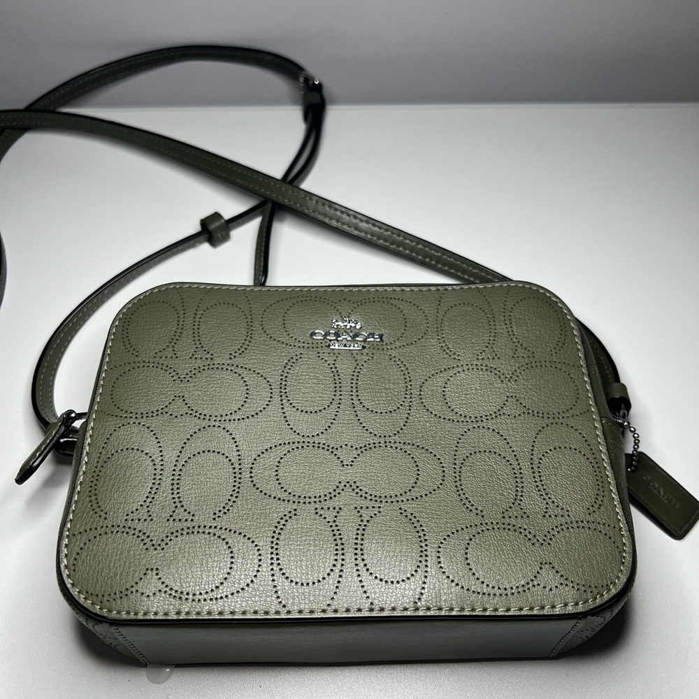 Coach Green Crossbody Bag with Signature Design